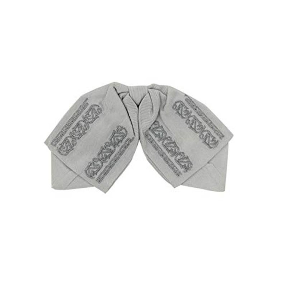 Mexican charro bow tie silver on silver